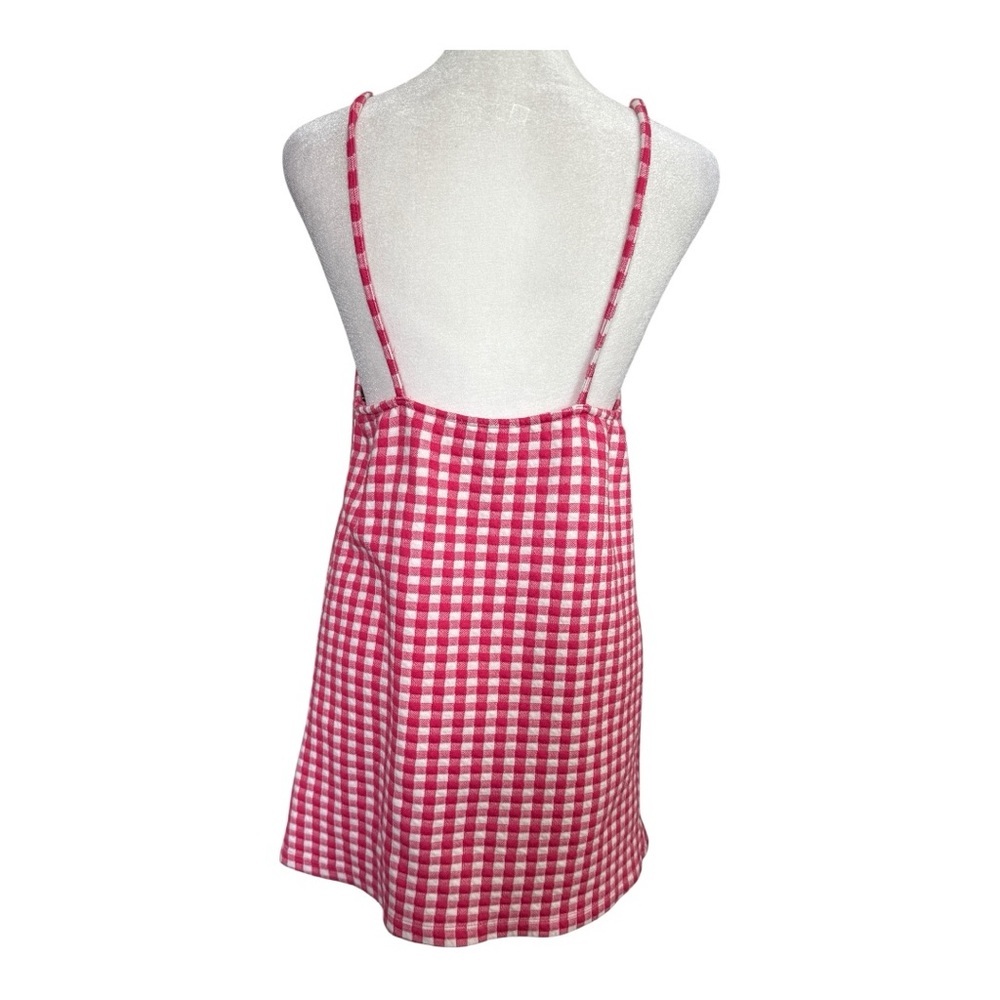 Zara Pink and White Gingham 90's Slip Dress Size Small - Picture 2 of 3
